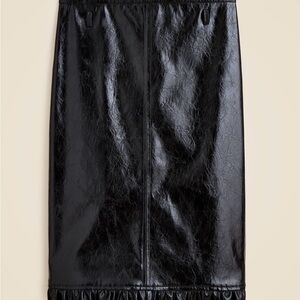 Ruffle trim pencil midi  j crew  Black faux Leather Skirt